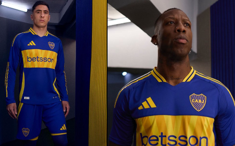Boca Juniors lança nova camisa inspirada em trem que passa ao lado do estádio de La Bombonera; veja fotos