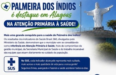 Ministério da Saúde destaca Palmeira entre os melhores municípios do estado em Atenção Primária à Saúde