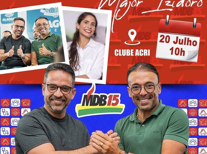 MDB realiza convenção dia 20 em Major Izidoro para homologar candidatura de Theobaldo Cintra à reeleição