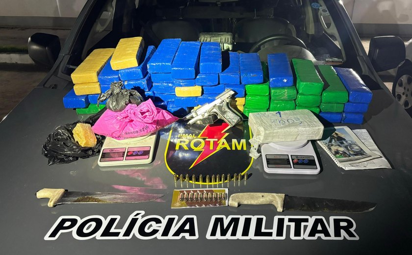 PM apreende armas, munições e mais de 34kg de drogas em apartamento