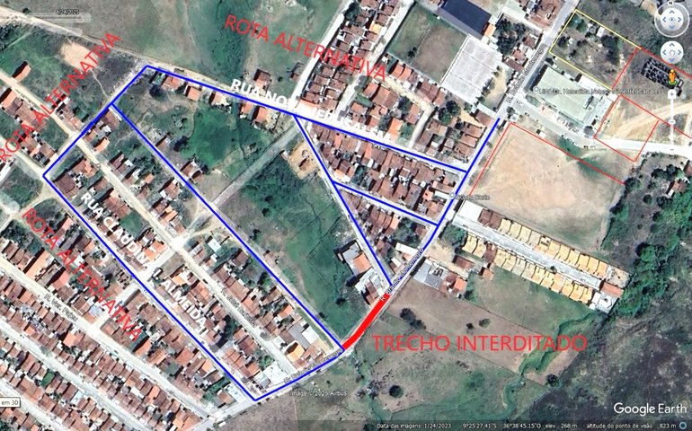 Prefeitura interdita para reparo por 30 dias Rua Bráulio Montenegro, importante acesso à BR-316, mas disponibiliza rotas alternativas