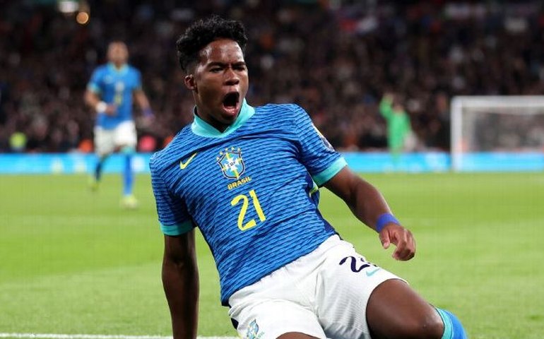 Endrick treina e encara gol feito em Wembley com naturalidade: 'Dormi muito bem'