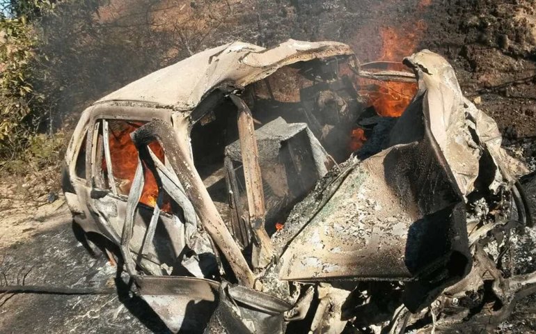 Quadrilha queima carros e explode único banco público de Monteiro Lobato