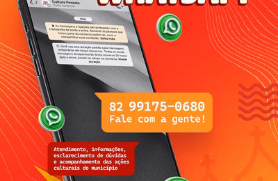 Secretaria de Cultura de Penedo disponibiliza número de WhatsApp para atendimento