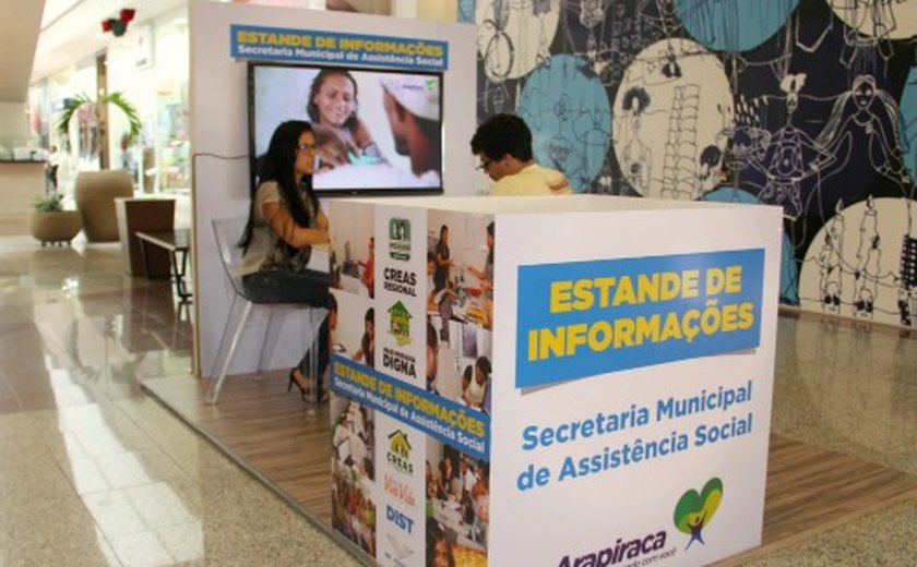 Arapiraca: Estande da Assistência Social leva informação ao shopping