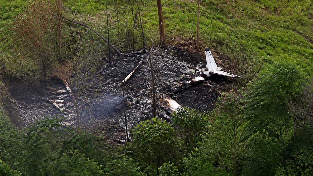 Avião de pequeno porte pega fogo e cai em MG; piloto foi socorrido com vida