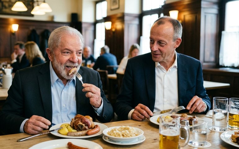 Diga-me o que você come e lhe direi quem você é: Lula saboreia comida alemã ao lado de Merz