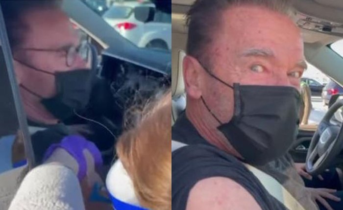 Arnold Schwarzenegger se vacina contra covid
