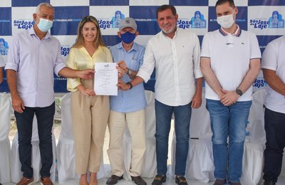 Prefeita Ângela Vanessa assina ordem de serviço para construção da ponte Tijuca, em São José da Laje 