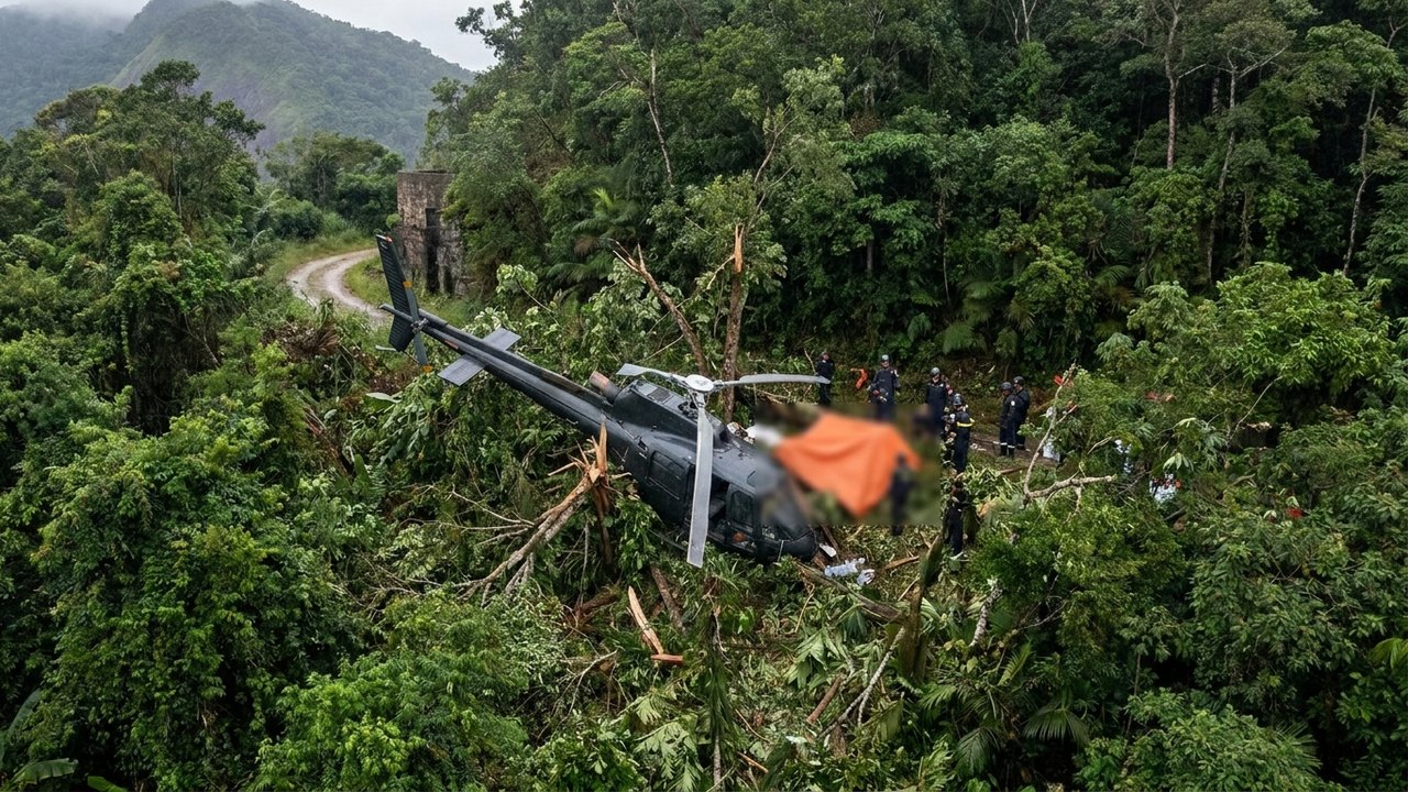 Helicóptero cai em área de mata na Vista Chinesa e duas pessoas morrem