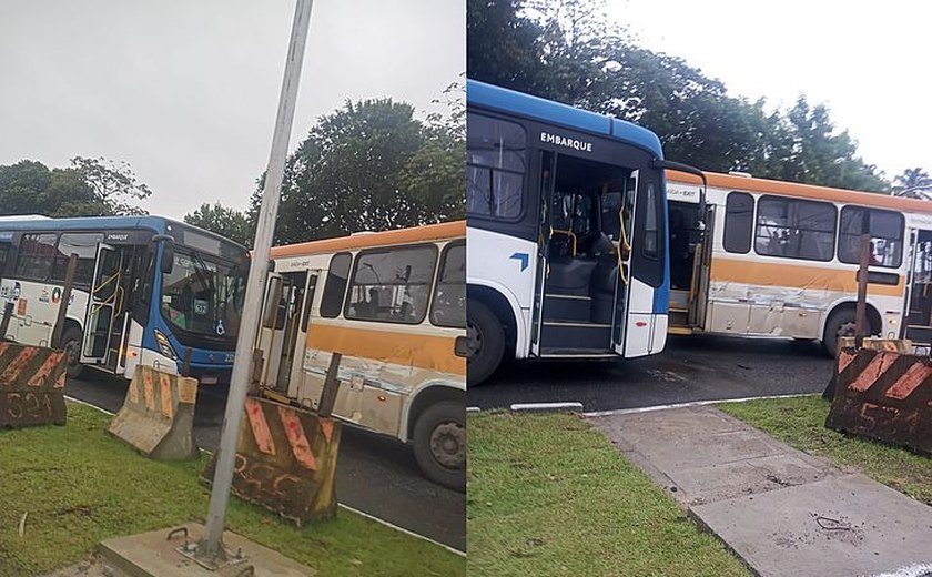 Acidente entre dois ônibus causa lentidão na parte alta de Maceió