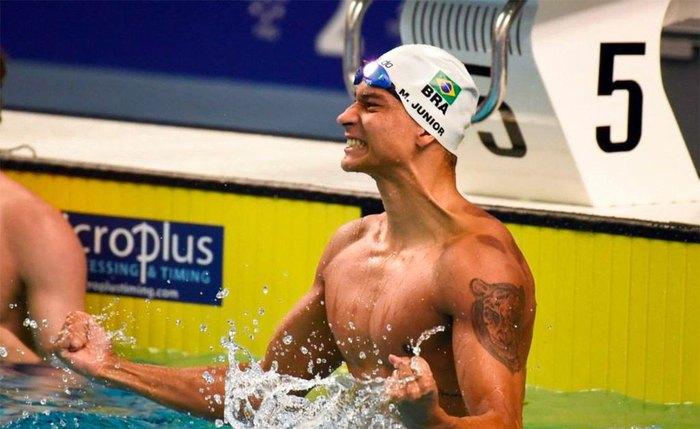 Marco Antônio Júnior ganhou bronze na prova de 100 metros nado livre