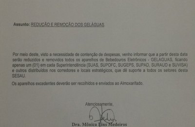 Uma vergonha! Secretaria da Saúde tira geláguas para cortar gastos