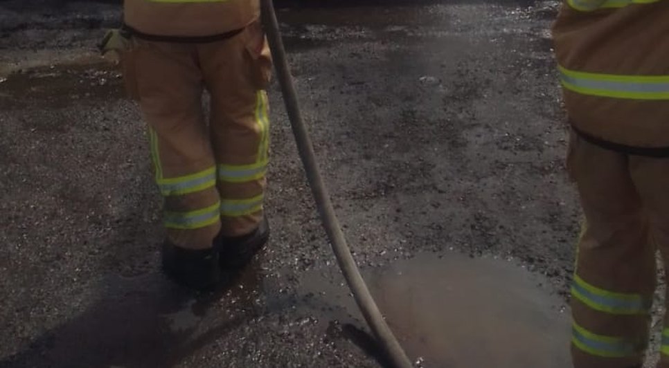 Fábrica de asfalto pega fogo em Itabaiana