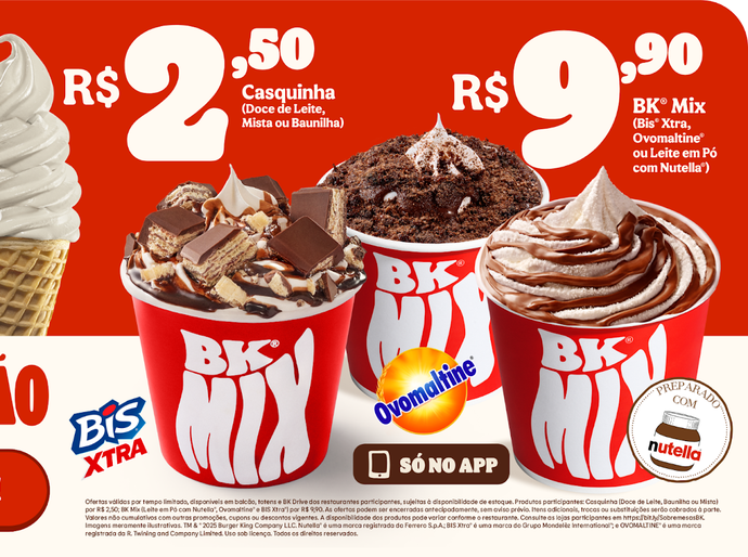 Burger King® apresenta o BK® Verão, temporada de sobremesas com preços promocionais