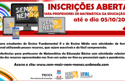 Projeto de extensão da Ufal ‘Sem mais nem menos’ está com inscrições abertas