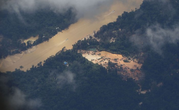Área de garimpo em terra indígena yanomami
