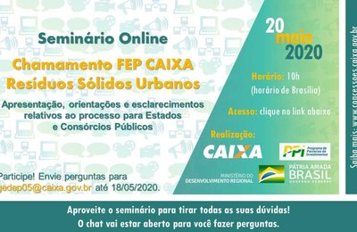 Seminário virtual orienta sobre edital que vai oferecer oportunidades para a gestão dos resíduos sólidos