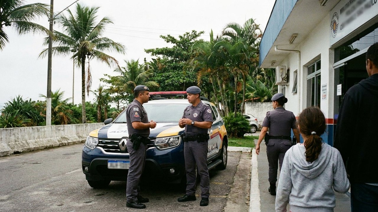 Menina sequestrada pelo pai pisca para alertar PMs e é resgatada no litoral de SP