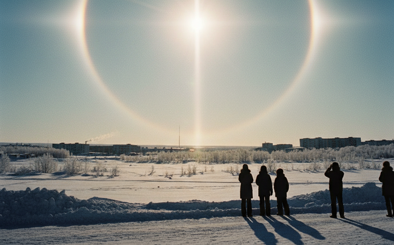 Céu do Norte russo brilha como se o Sol tivesse clones