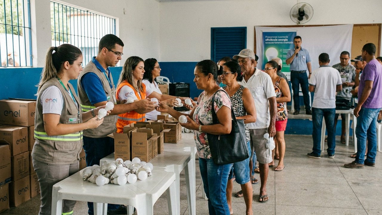 Enel Rio promove troca de lâmpadas e palestras em oito municípios