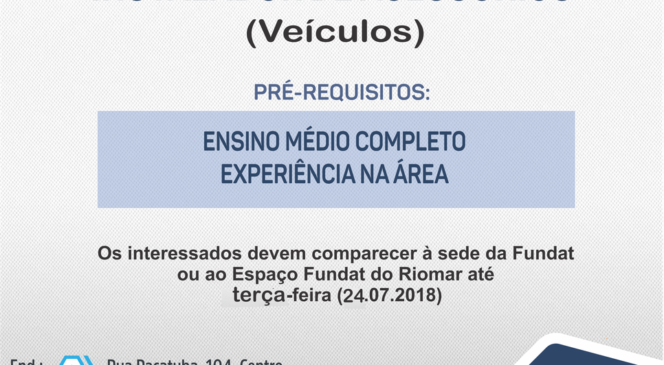 FUNDAT VAGA DE EMPREGO