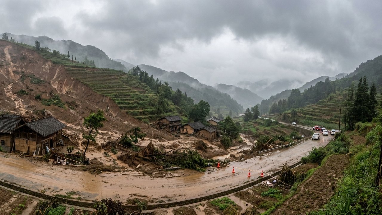 Deslizamento na China deixa um morto e 11 desaparecidos após chuvas associadas ao tufão Saudel