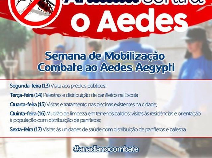 Saúde de Anadia realiza mobilização em combate ao Aedes aegypti