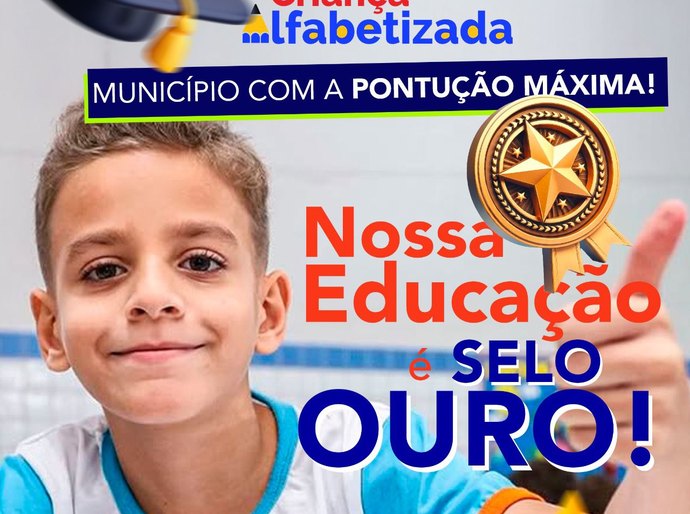 Município de Teotônio Vilela é Ouro no Selo Nacional de Alfabetização