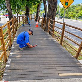 Ciclovia da Avenida Fernandes Lima passa por serviços de manutenção