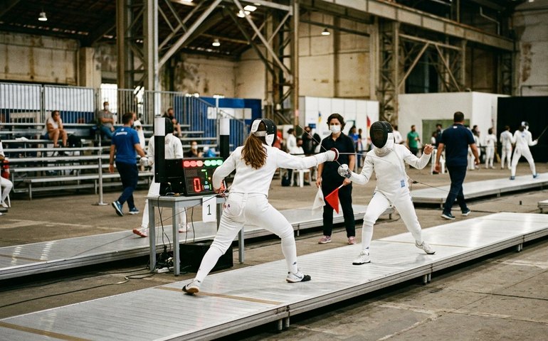 Deslocado por incêndio no Velódromo, Mundial de esgrima juvenil adaptou locais para finalizar competição no Rio; imagens