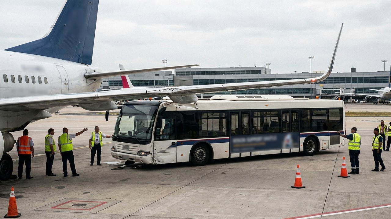 Ônibus atinge asa de Boeing da Gol durante embarque em Guarulhos