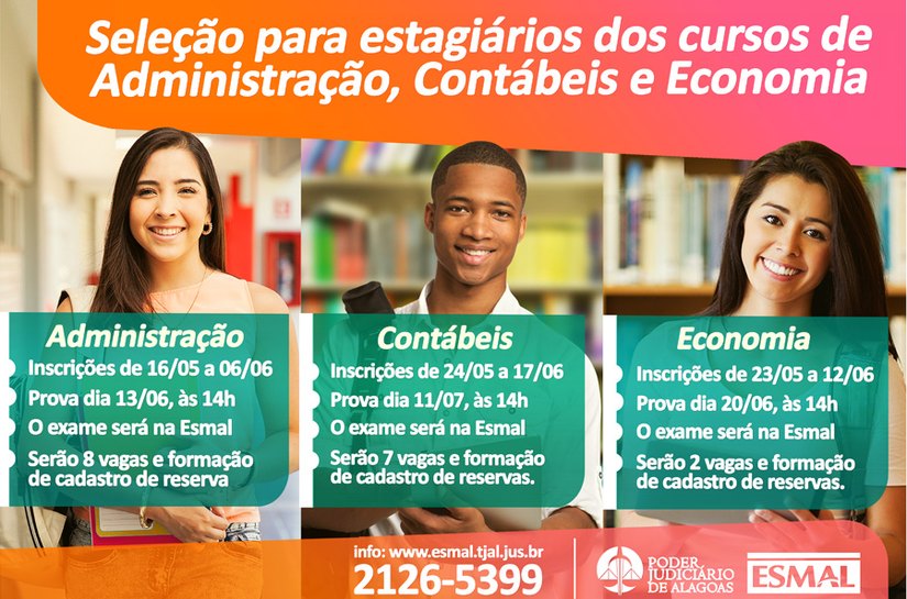 Esmal inscreve para estágio em Ciências Contábeis, Economia e Administração