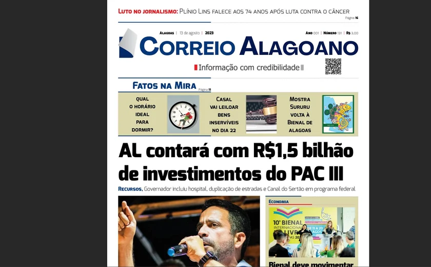 AL contará com R$1,5 bilhão de investimentos do PAC III