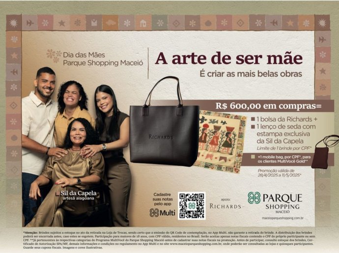 Dia das Mães do Parque Shopping enaltece artista alagoana e a cultura popular do estado