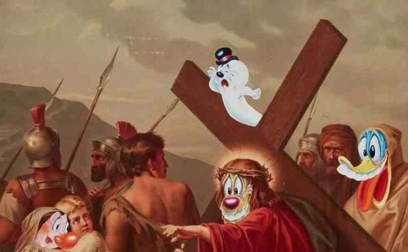 Obra de Jesus Cristo com rosto do personagem 'Pateta', dos Looney Tunes, é removida após protestos na Austrália