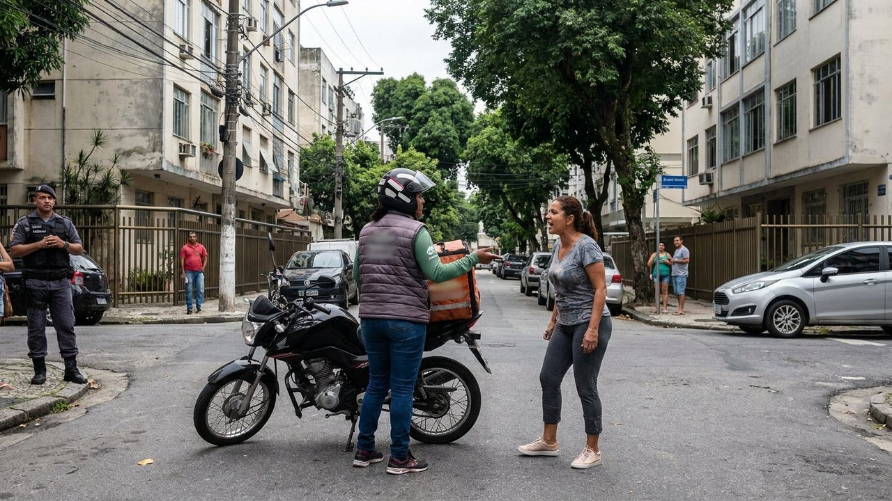 'Mexeram com uma mãe', diz entregadora agredida por pedestre após ultrapassar sinal vermelho na Zona Sul