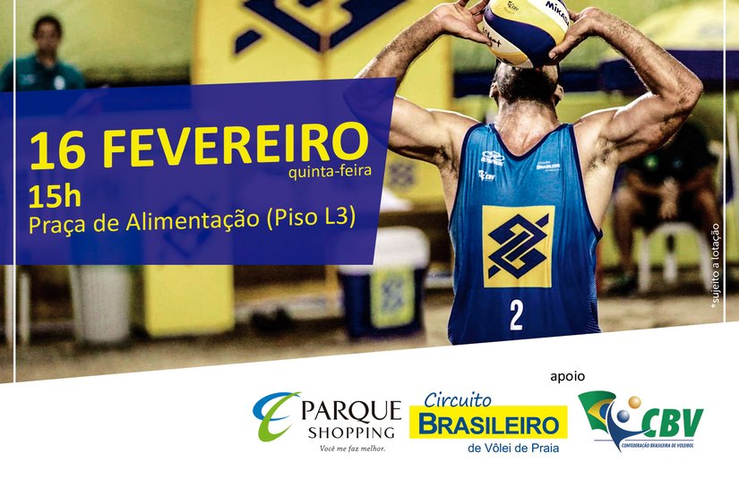 Parque Shopping: atletas do Vôlei de Praia recebem fãs e autografam camisas