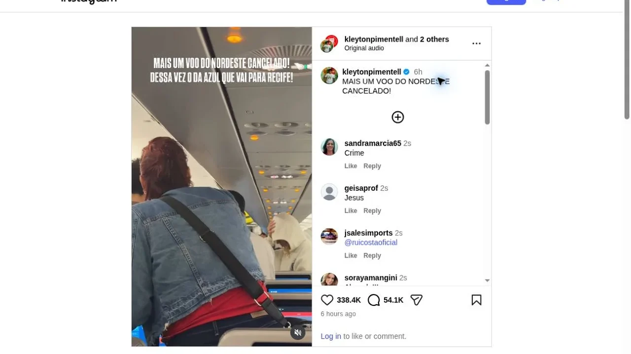 Vídeo relata cancelamento de voo da Azul para Recife e mostra protesto de passageiros; veja vídeo