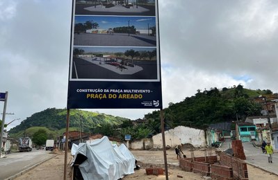 Obras da Praça do Areado estão a todo vapor em Santana do Mundaú