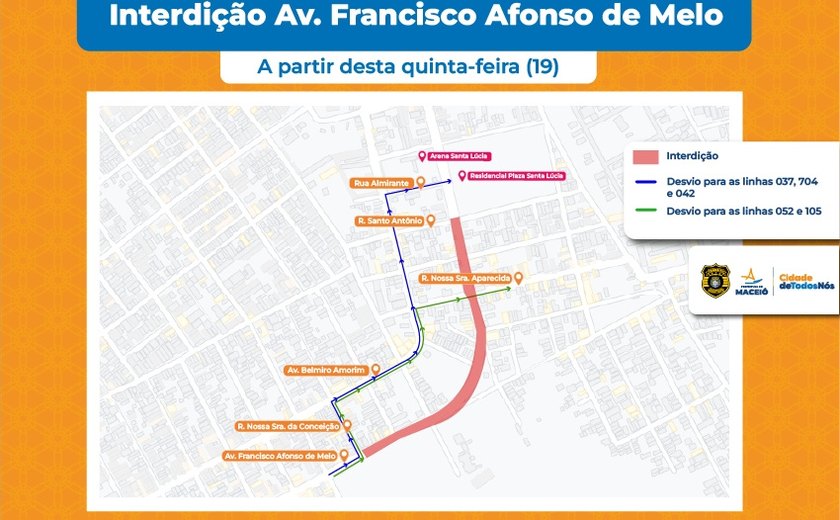 Obra de saneamento modifica trânsito da Santa Lúcia a partir desta quinta (19)