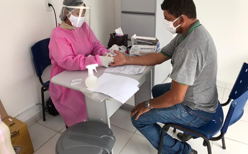Saúde de Branquinha realiza mutirão de testes rápidos para a Covid-19 em profissionais