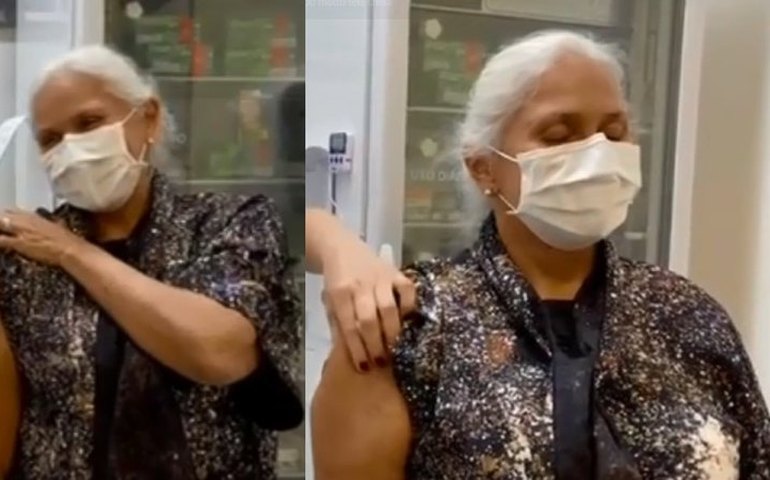 Fafá de Belém é vacinada contra covid-19: ‘Muito emocionada’