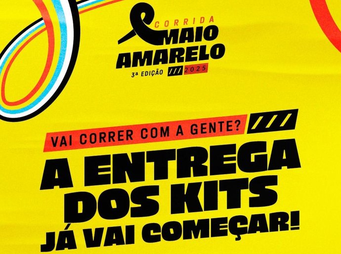 Entrega de kits da 3ª Corrida Maio Amarelo do Detran começa nesta quarta (14)