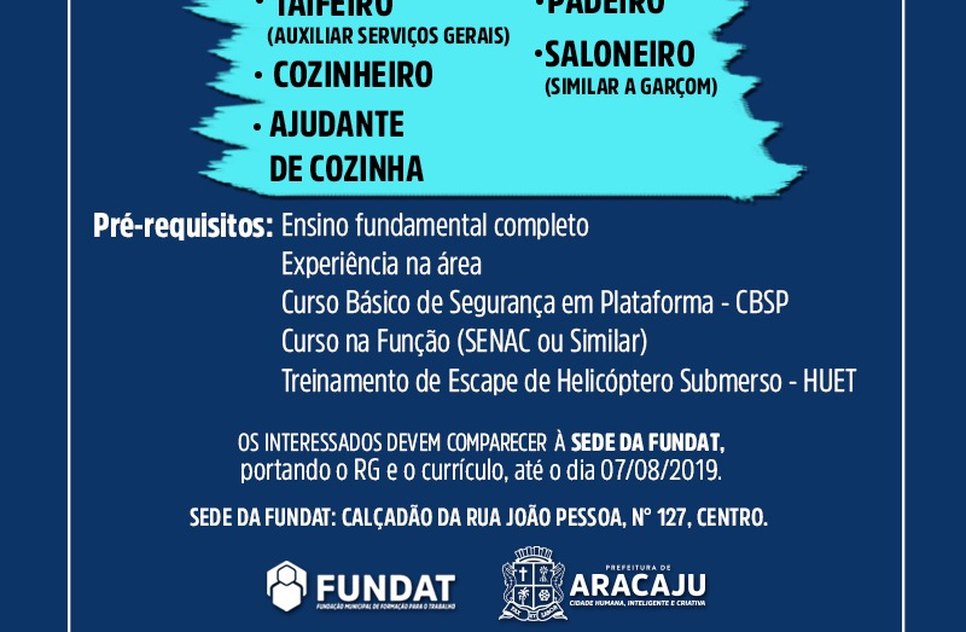 VAGA DE EMPREGO  / Foto: Fundat