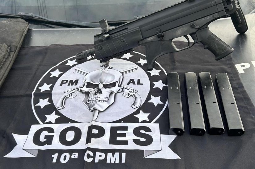 Gopes apreende arma de uso restrito durante cumprimento de mandado em Arapiraca