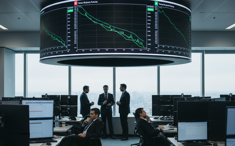 Taxas de juros futuras têm leve baixa em sessão de liquidez reduzida, seguindo exterior