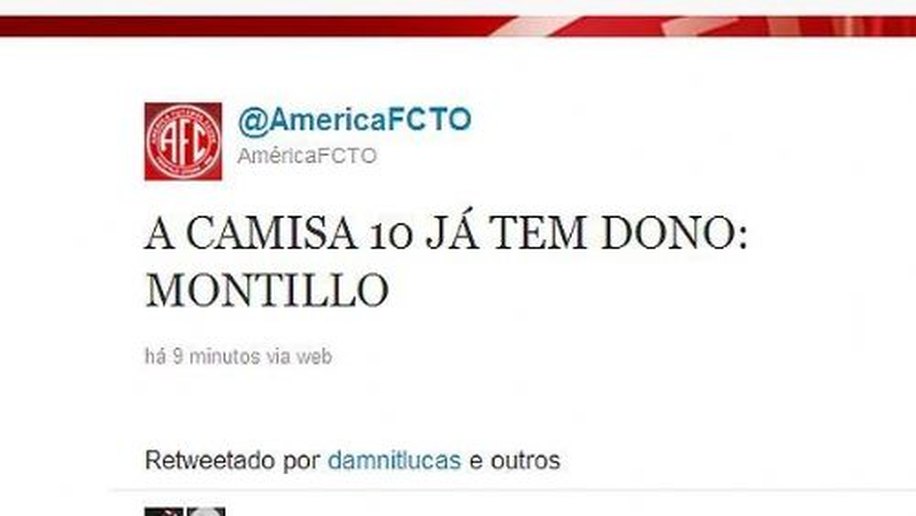 América-TO 'anuncia' contratação de Montillo e avisa: acabou o leilão