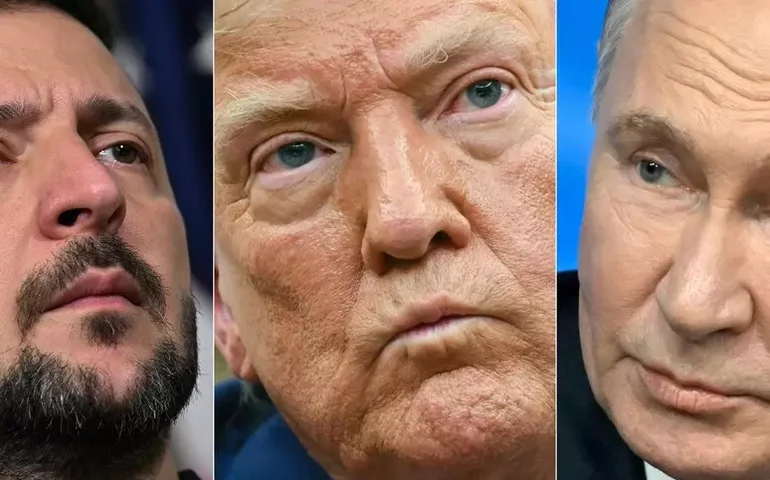 Zelensky rebate Trump: 'É Putin que mata crianças no parquinho'