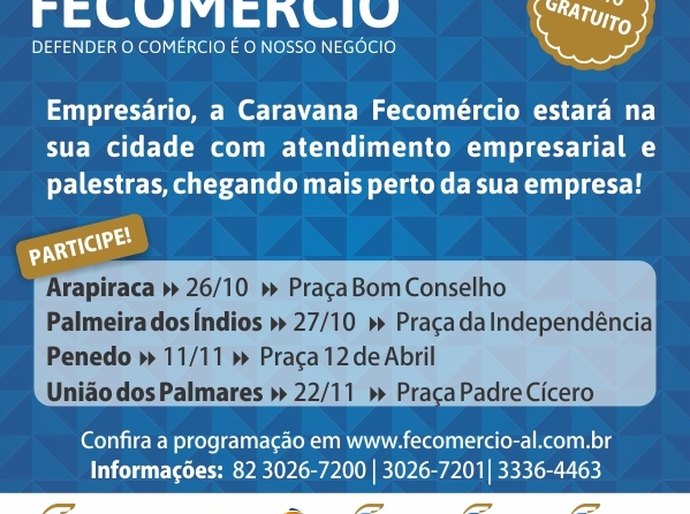 Caravana Fecomércio levará palestras e serviços gratuitos ao interior